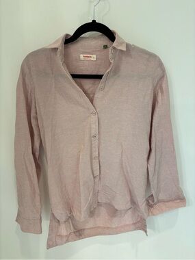 Havannae Pale Pink Linen / Cotton Button-Down Shirt